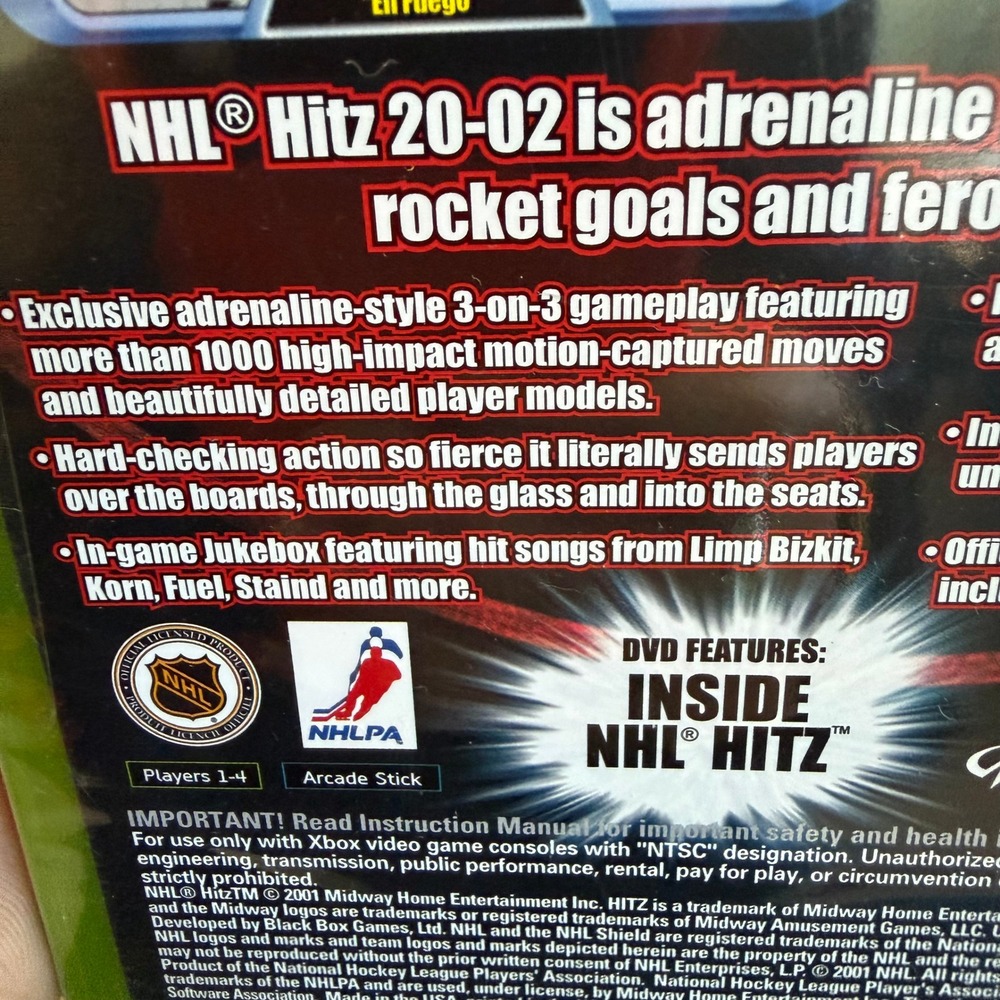 NHL Hitz 20-02 Microsoft Xbox 2001 Midway Hockey Game Factory Sealed NTSC - Picture 9 of 10